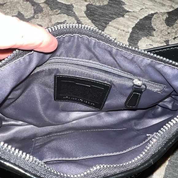 COACH DEMI BLACK SIGNATURE SATEEN
SEQUINED STRIPE HOBO HANDBAG - Picture 5 of 6